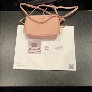 Prada Saffiano Mini Crossbody Bag Pink Gold Hardware